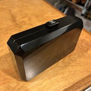 Chanel Black Acrylic Box Clutch